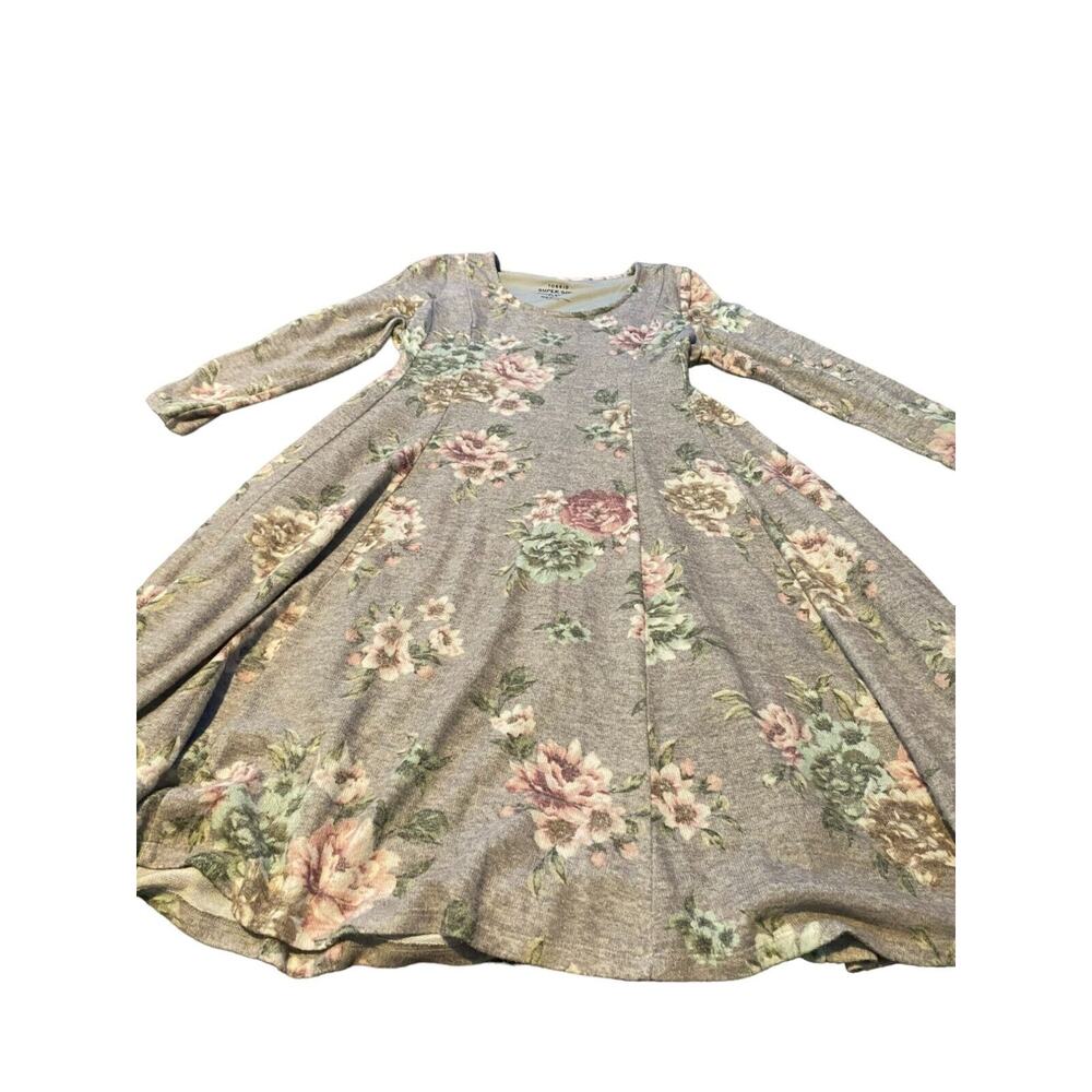 torrid Gray Floral Long Sleeve Swing Dress